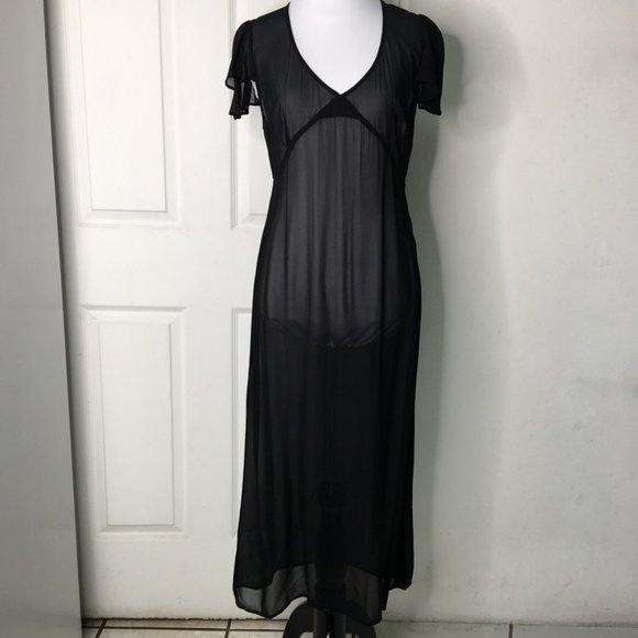 Reformation Dresses & Skirts - Reformation Womens Sheer Maxi Slip Dress Size Small Cap Sleeves V Neck